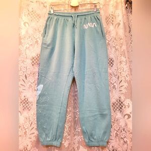 Hyper Space NASA Explore Teal Sweat Pants Size M